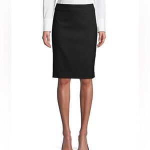 Jones New York Collection Stretch Business Carbon Black Midi Pencil Skirt Size 4